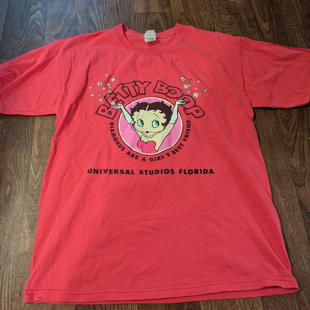 Vintage 2000 Betty Boop Large T Shirt Universal Diamonds Are Girl’s Best Friend!